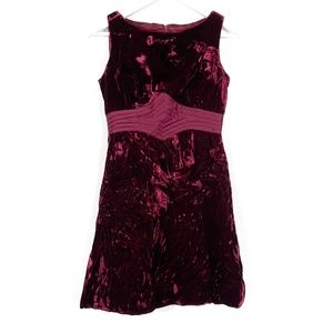Vintage Maroon Crushed Velvet Dress Size 2